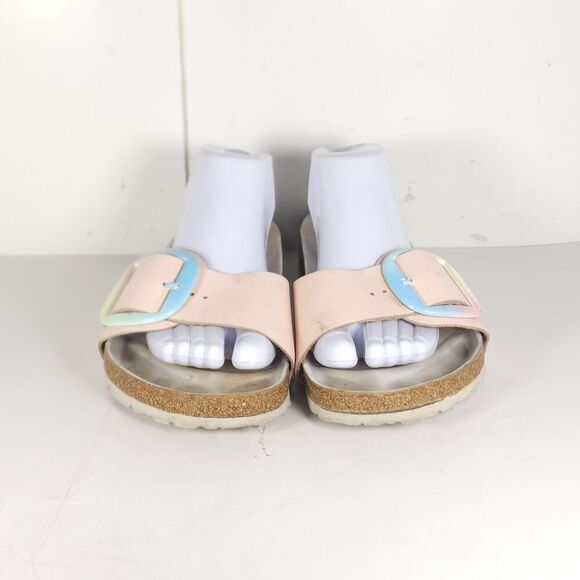 Birkenstock Women's Madrid Big Buckle EU41 US10 Leather Light Pink Slide Sandals - Picture 3 of 16